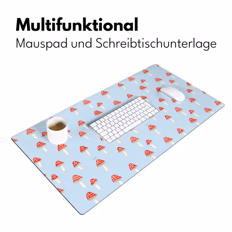 Paddenstoel -Sprookje - Blauw Muismat XXL klein 681 -ysfeer4_duits