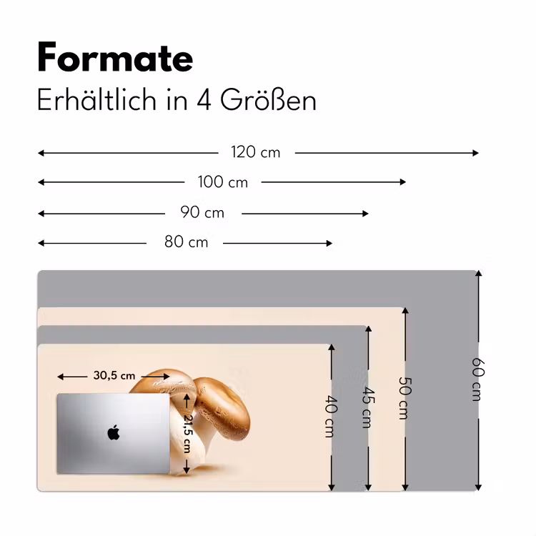 Champignons - Zacht - Beige Muismat XXL klein -ysfeer5_duits