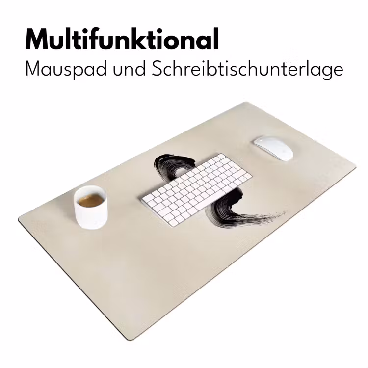 Penseelstreek - Zwart - Minimalistisch Muismat XXL klein -ysfeer4_duits