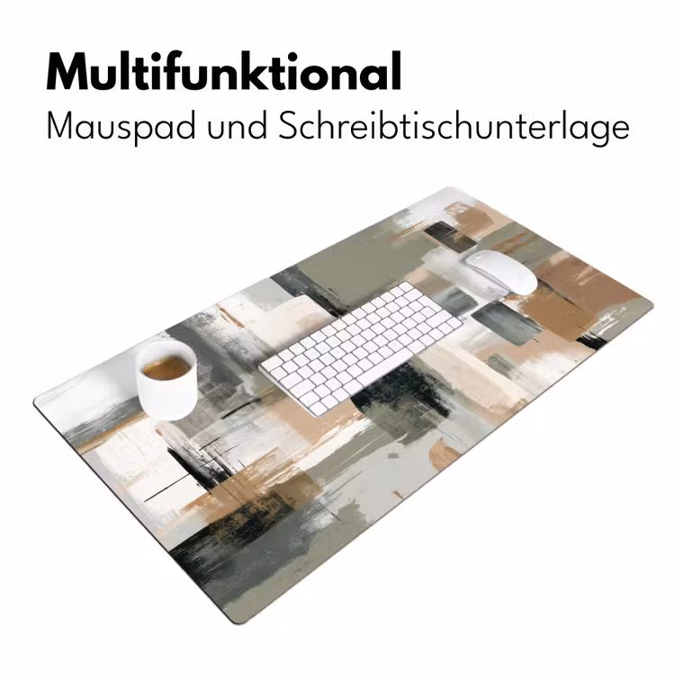 Penseelstreken - Abstract - Aardetinten Muismat XXL klein -ysfeer4_duits