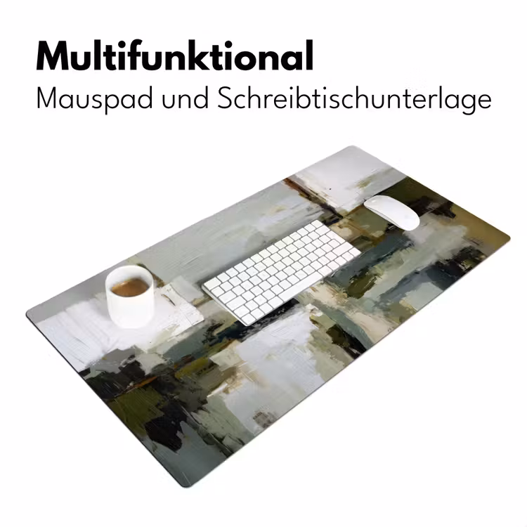 Penseelstreken - Groen - Abstract - Japandi Muismat XXL klein -ysfeer4_duits