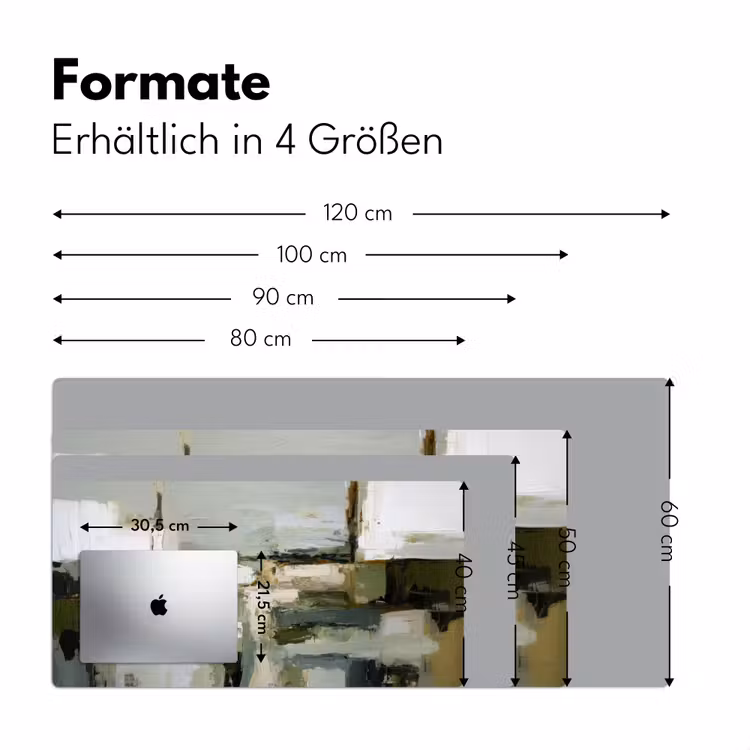 Penseelstreken - Groen - Abstract - Japandi Muismat XXL klein -ysfeer5_duits