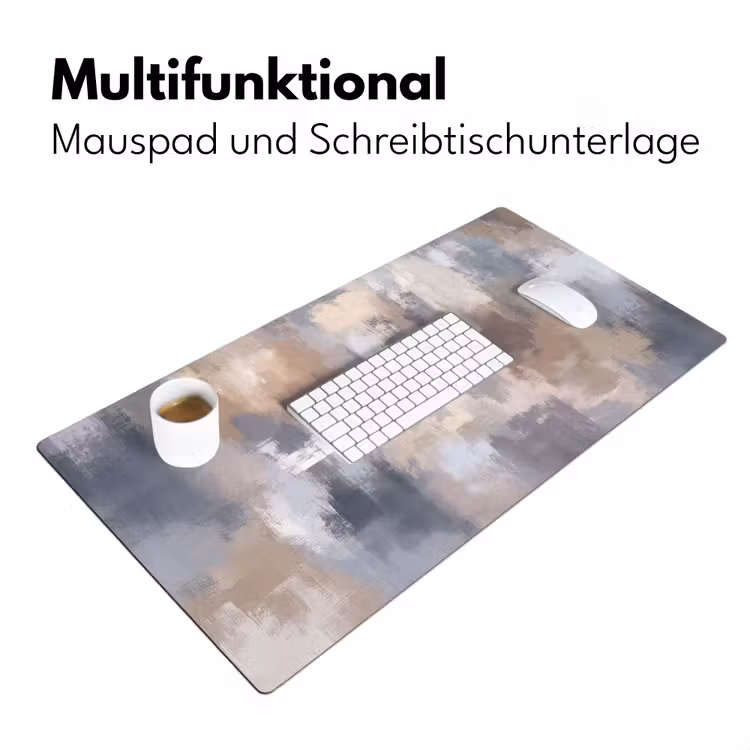 Penseelstreken - Schilderij - Beige Muismat XXL klein -ysfeer4_duits