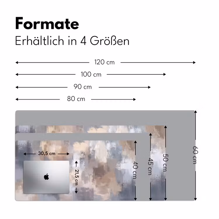 Penseelstreken - Schilderij - Beige Muismat XXL klein -ysfeer5_duits