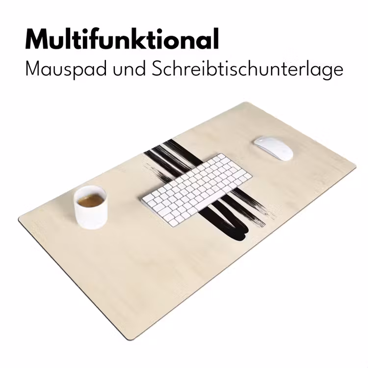 Penseelstreken - Verticaal - Zwart Muismat XXL klein -ysfeer4_duits