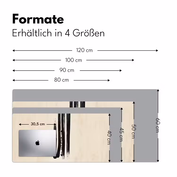 Penseelstreken - Verticaal - Zwart Muismat XXL klein -ysfeer5_duits