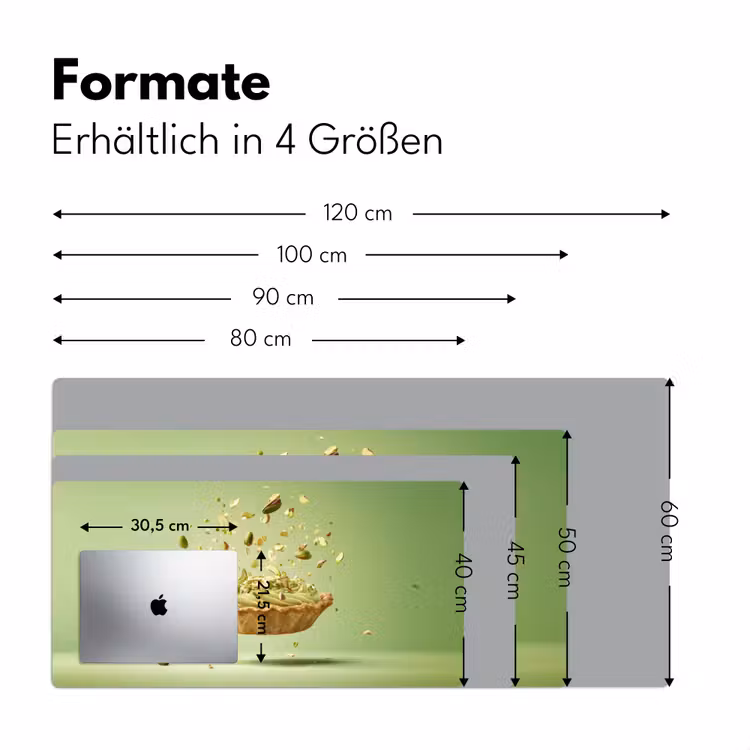Pistache - Taart - Noten - Eten Muismat XXL klein -ysfeer5_duits