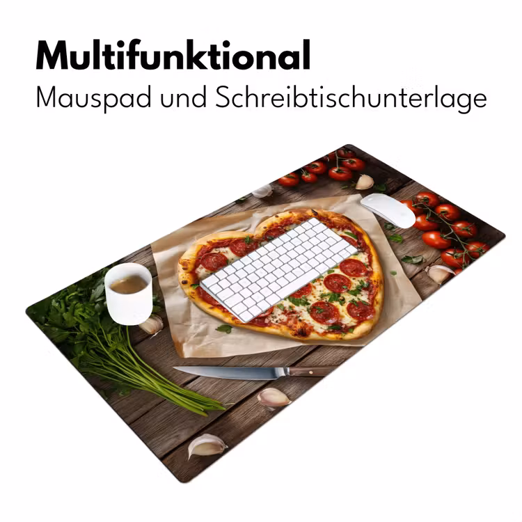 Pizza - Hart - Pepperoni - Tomaat Muismat XXL klein -ysfeer4_duits