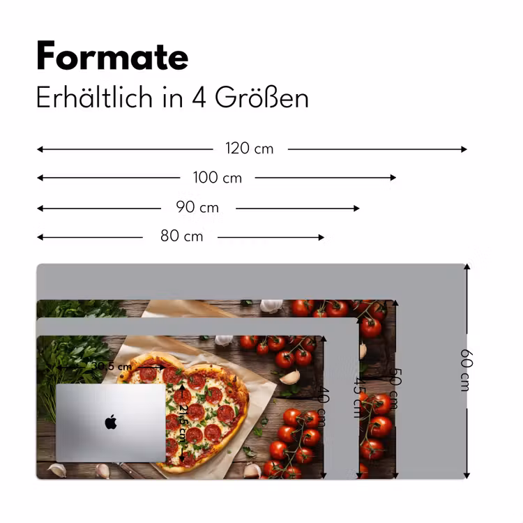 Pizza - Hart - Pepperoni - Tomaat Muismat XXL klein -ysfeer5_duits
