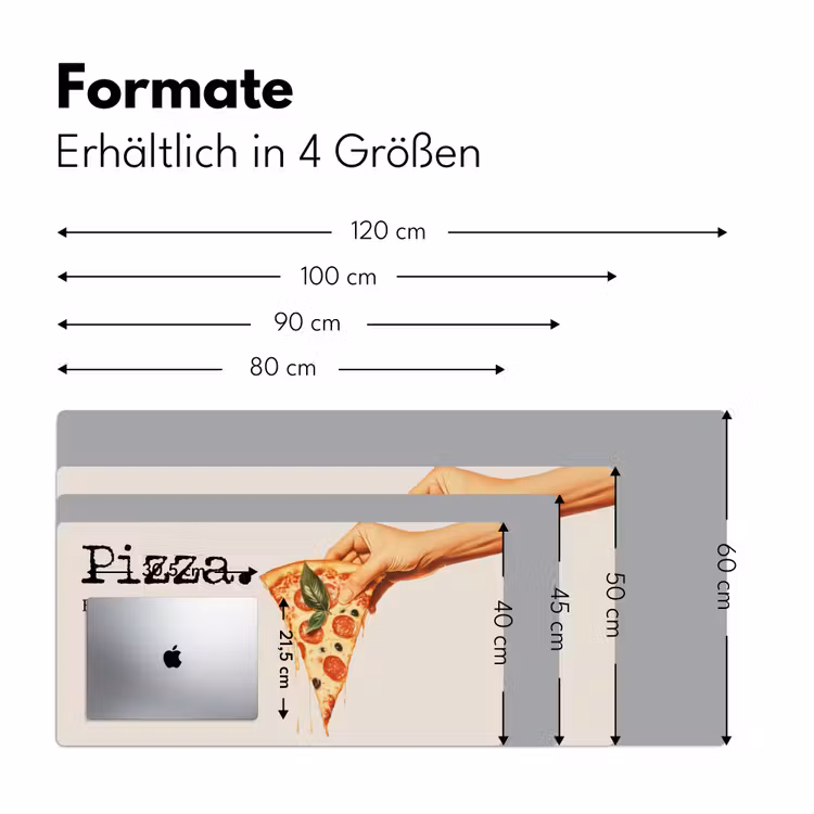 Pizza - Kaas - Pepperoni Muismat XXL klein -ysfeer5_duits