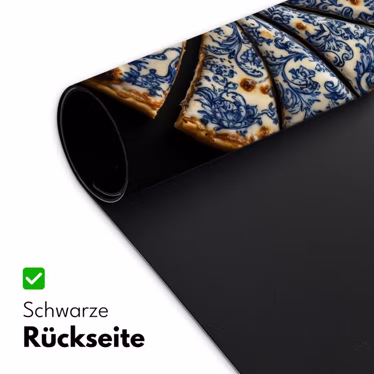 Pizza - Eten - Delftsblauw Muismat XXL klein -ysfeer2_duits