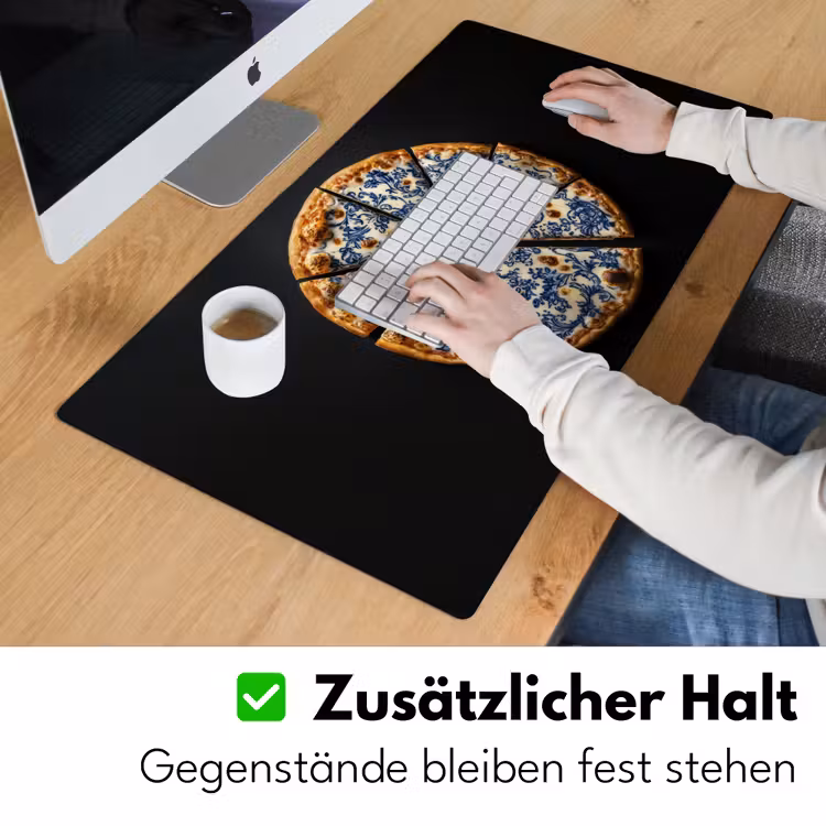 Pizza - Eten - Delftsblauw Muismat XXL klein -ysfeer3_duits