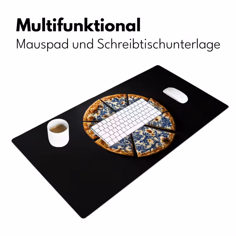 Pizza - Eten - Delftsblauw Muismat XXL klein -ysfeer4_duits