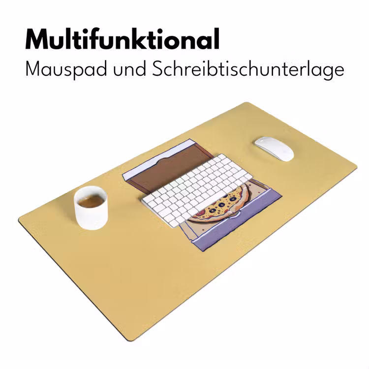 Pizza - Doos - Salami - Illustratie Muismat XXL klein -ysfeer4_duits