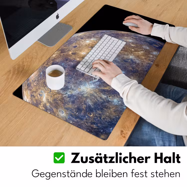 Schreibtischunterlage - Planet – Krater – Weltraum - Planeet - Kraters - Ruimte Muismat XXL klein