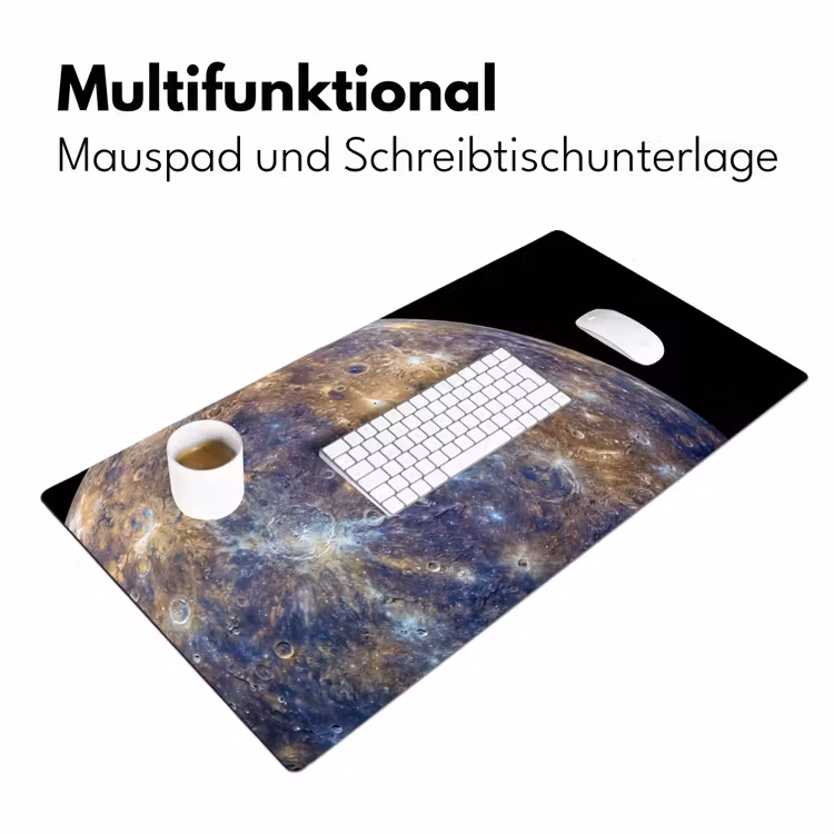 Schreibtischunterlage - Planet – Krater – Weltraum - Planeet - Kraters - Ruimte Muismat XXL klein