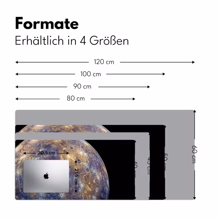 Schreibtischunterlage - Planet – Krater – Weltraum - Planeet - Kraters - Ruimte Muismat XXL klein