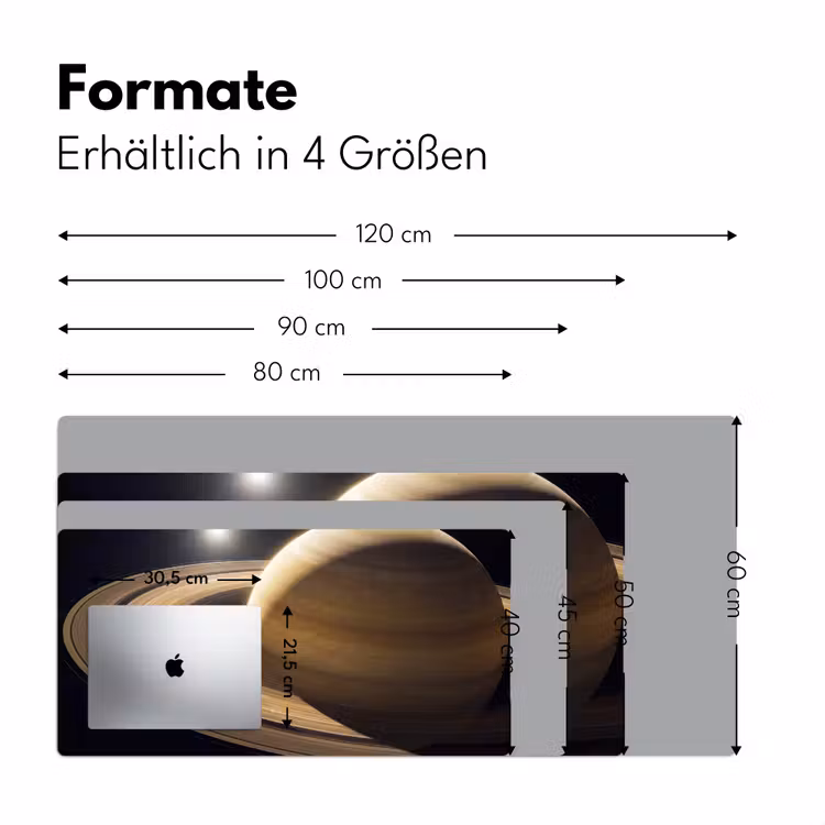 Schreibtischunterlage - Planet – Ringe – Weltraum - Planeet - Ringen - Ruimte Muismat XXL klein
