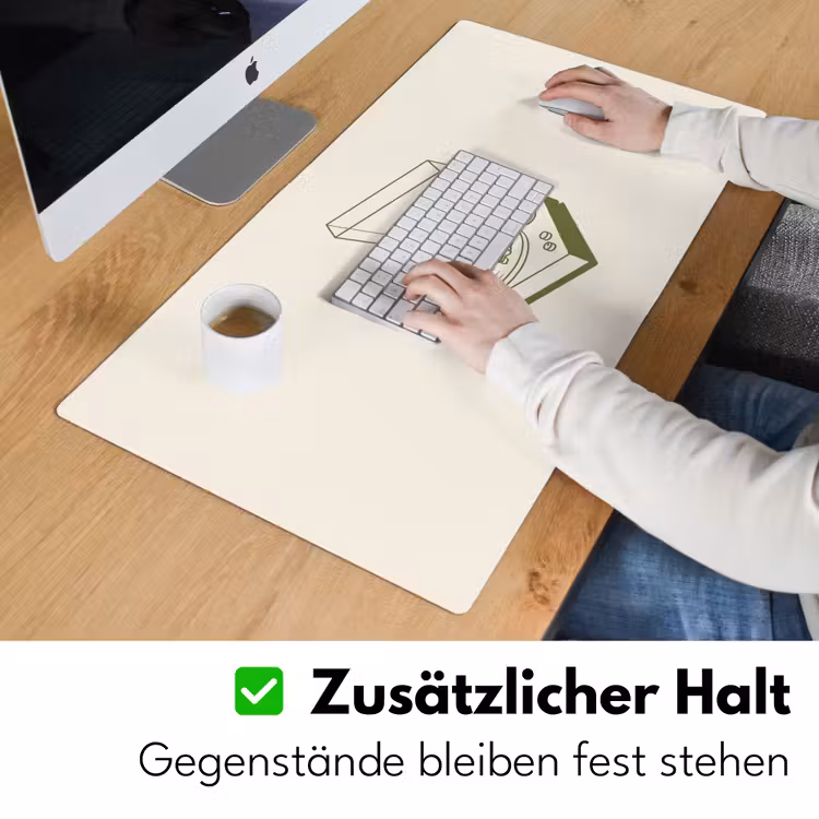Schreibtischunterlage - Plattenspieler – Vinyl – Musik – Minimalistisch – Grün - Platenspeler - Vinyl - Muziek - Minimalistisch - Groen Muismat XXL klein