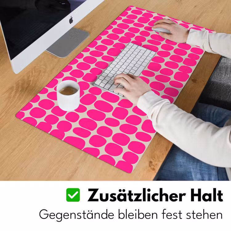 Stippen - Patroon - Roze Muismat XXL klein 681 -ysfeer3_duits