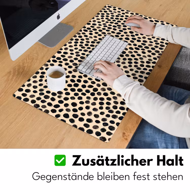 Stippen - Patroon - Zwart Muismat XXL klein 681 -ysfeer3_duits