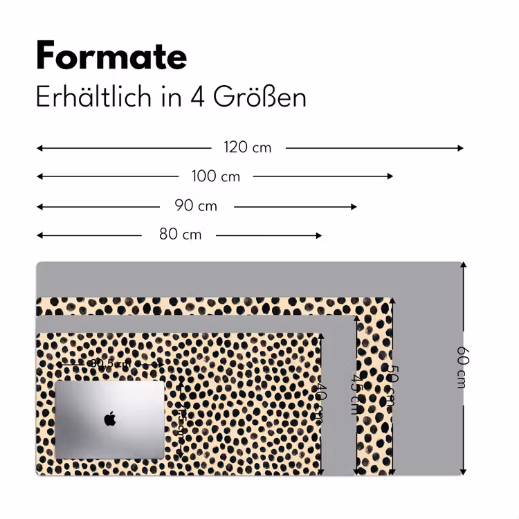 Stippen - Patroon - Zwart Muismat XXL klein 681 -ysfeer5_duits