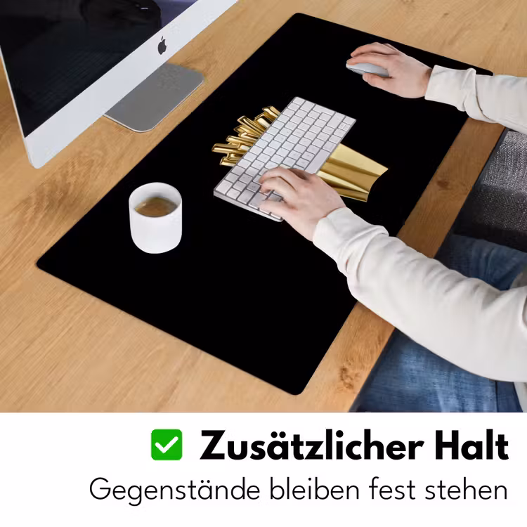 Friet - Goud - Chrome - Eten Muismat XXL klein -ysfeer3_duits
