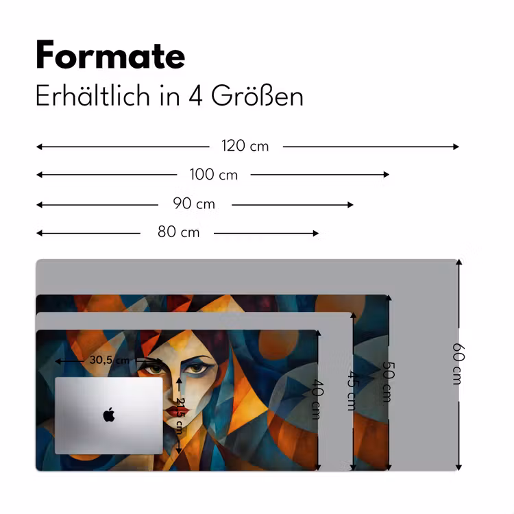 Portret - Abstract - Vormen Muismat XXL klein -ysfeer5_duits