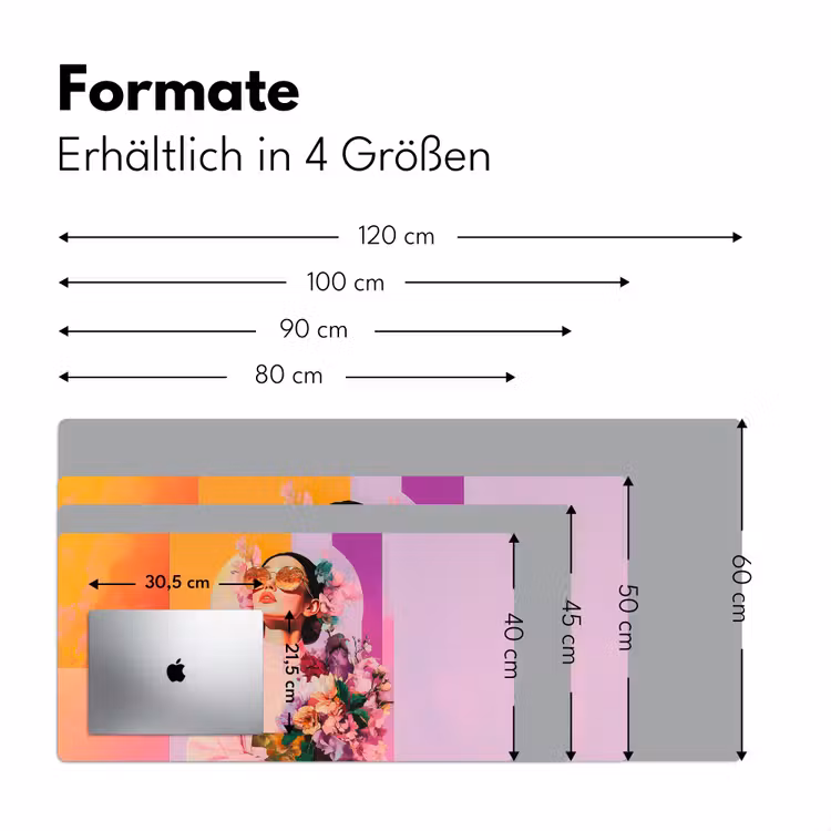 Portret - Vrouw - Abstract - Bloemen Muismat XXL klein -ysfeer5_duits