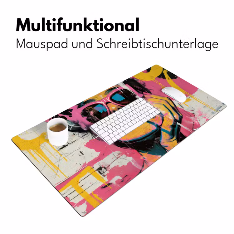 Portret - Vrouw - Abstract - Zonnebril Muismat XXL klein -ysfeer4_duits