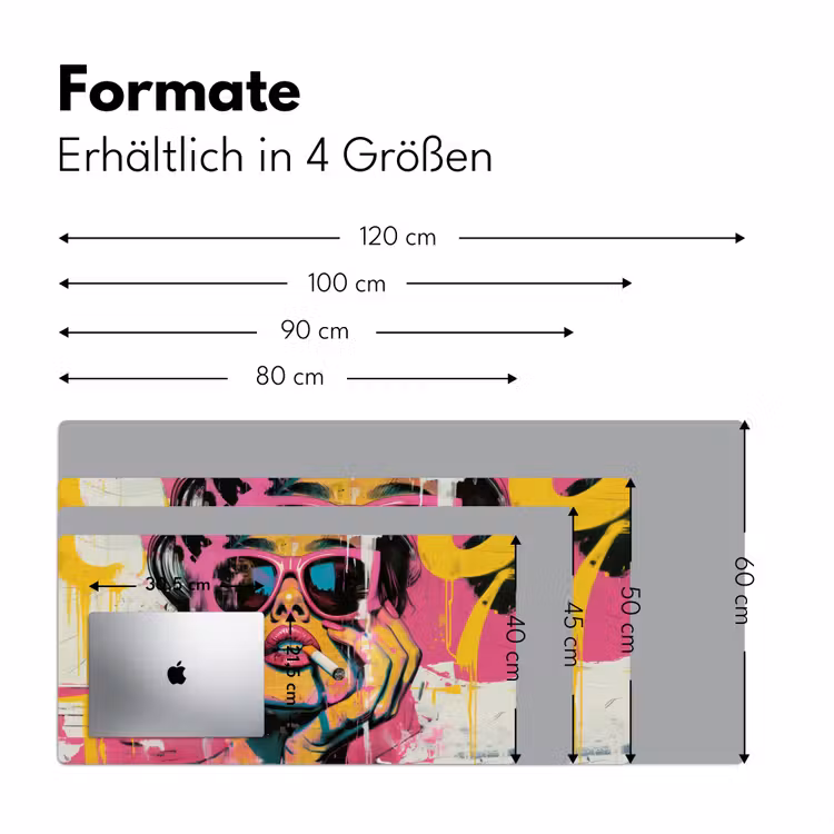 Portret - Vrouw - Abstract - Zonnebril Muismat XXL klein -ysfeer5_duits