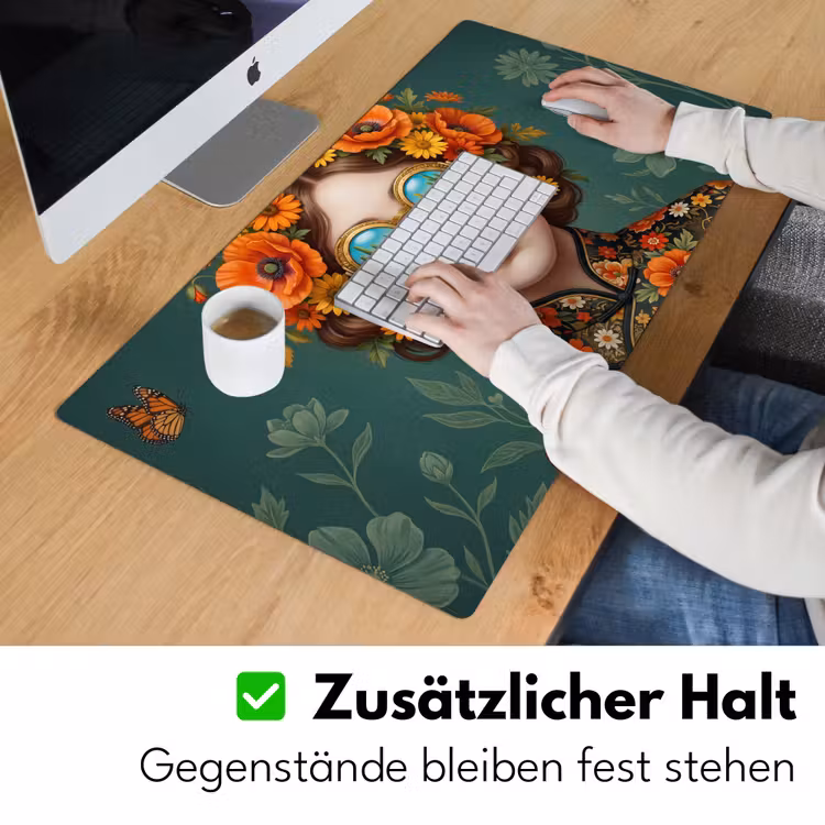 Portret - Vrouw - Kleurrijk - Expressief Muismat XXL klein -ysfeer3_duits