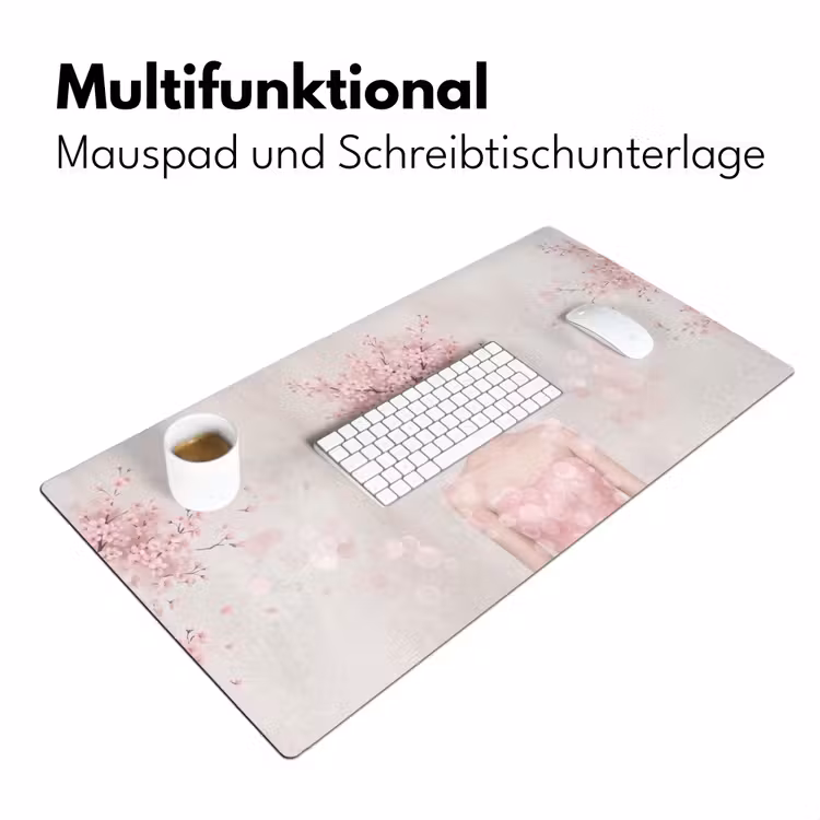 Portret - Kersenbloesem - Roze Muismat XXL klein -ysfeer4_duits