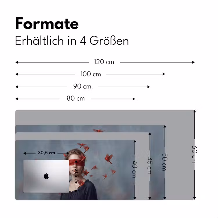 Portret - Krachtig - Rood Muismat XXL klein -ysfeer5_duits