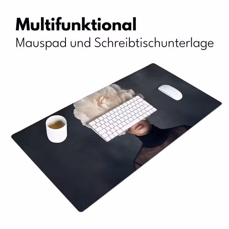 Portret - Mysterieus - Wit Muismat XXL klein -ysfeer4_duits