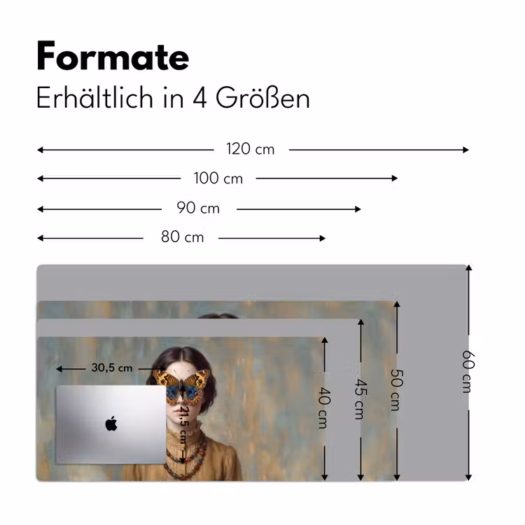 Portret - Vlinder - Kleurrijk Muismat XXL klein -ysfeer5_duits