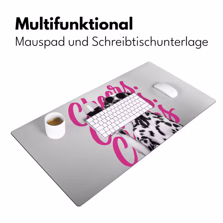 Cheers - Hond - Roze - Wijn Muismat XXL klein -ysfeer4_duits