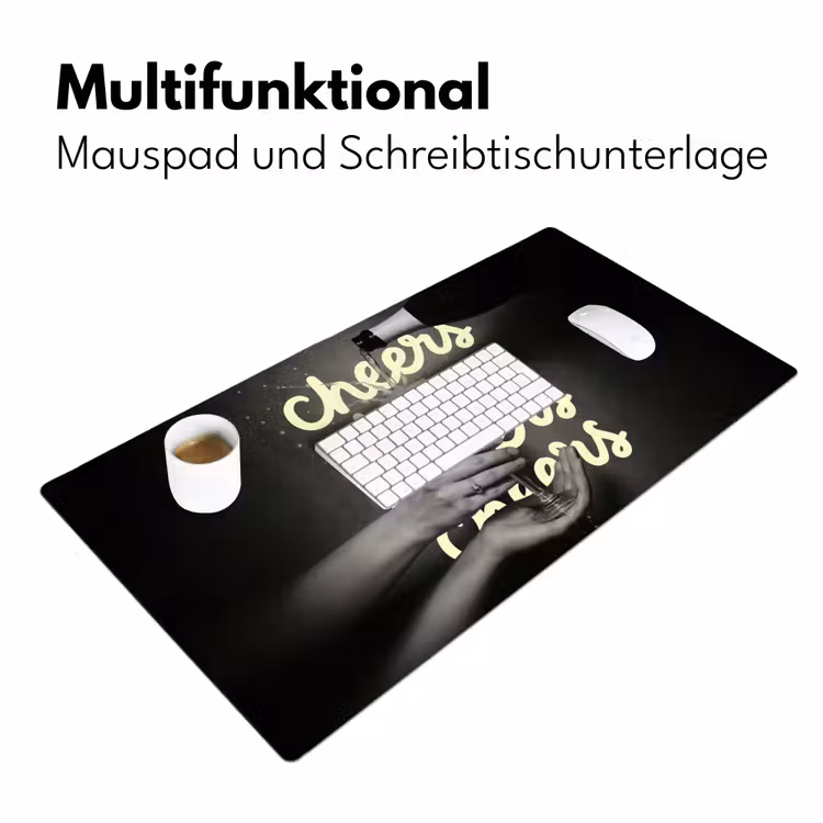 Cheers - Wijn - Zwart - Wit Muismat XXL klein -ysfeer4_duits