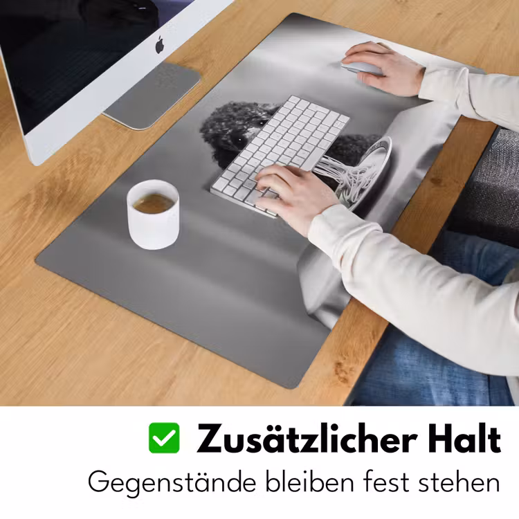 Poedel - Hond - Zwart - Wit - Schattig - Pasta Muismat XXL klein -ysfeer3_duits
