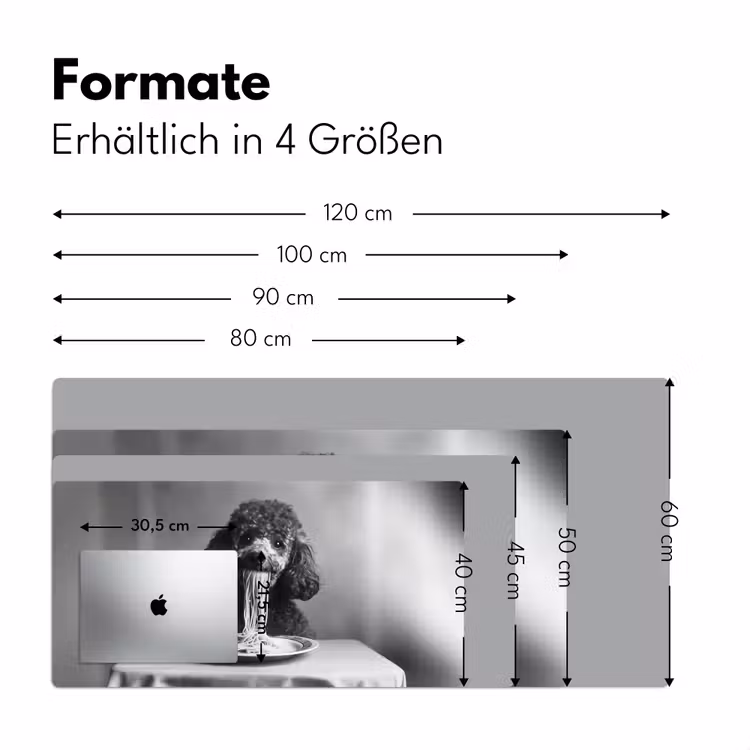 Poedel - Hond - Zwart - Wit - Schattig - Pasta Muismat XXL klein -ysfeer5_duits