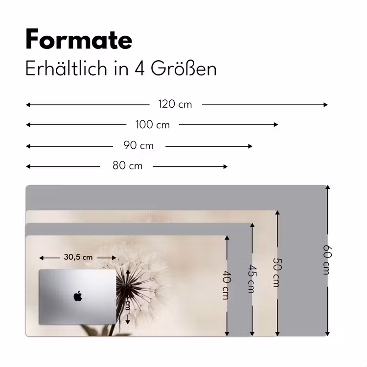 Paardenbloem - Minimalistisch - Wit Muismat XXL klein -ysfeer5_duits