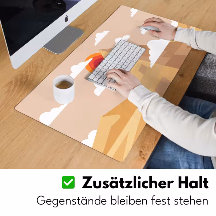 Schreibtischunterlage - Pyramide – Sonne – Wüste – Modern – Orange — 3