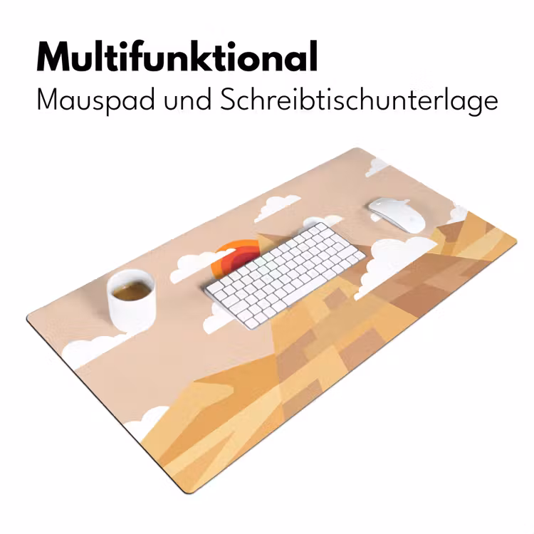 Schreibtischunterlage - Pyramide – Sonne – Wüste – Modern – Orange — 4