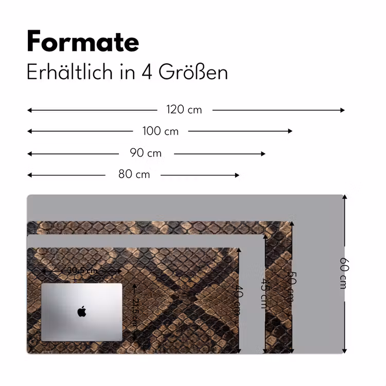 Python - Schubben - Brons Muismat XXL klein -ysfeer5_duits