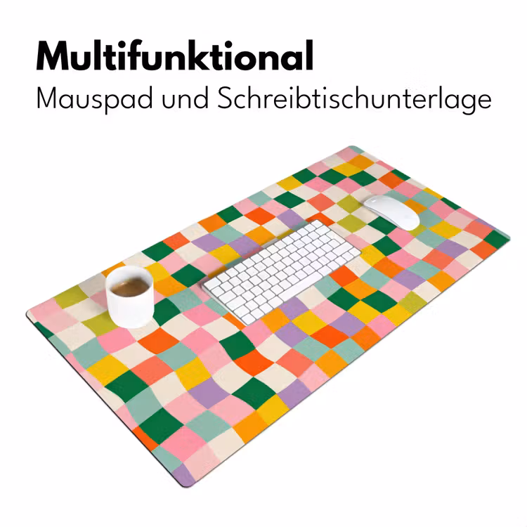 Vierkanten - Kleurrijk - Golvend Muismat XXL klein -ysfeer4_duits