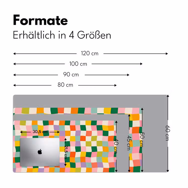 Vierkanten - Kleurrijk - Golvend Muismat XXL klein -ysfeer5_duits