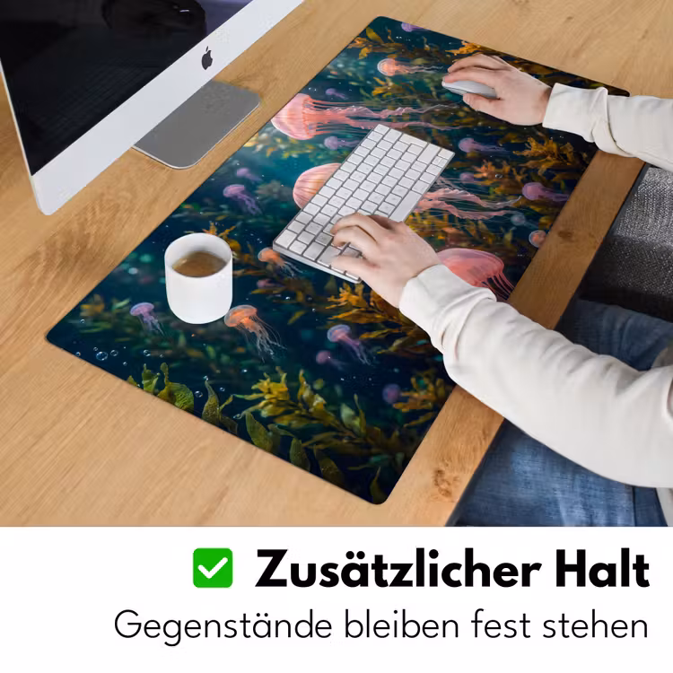 Kwal - Roze - Onderwater - Zeeleven - Dieren Muismat XXL klein -ysfeer3_duits