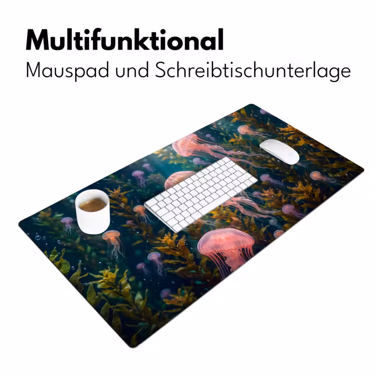 Kwal - Roze - Onderwater - Zeeleven - Dieren Muismat XXL klein -ysfeer4_duits