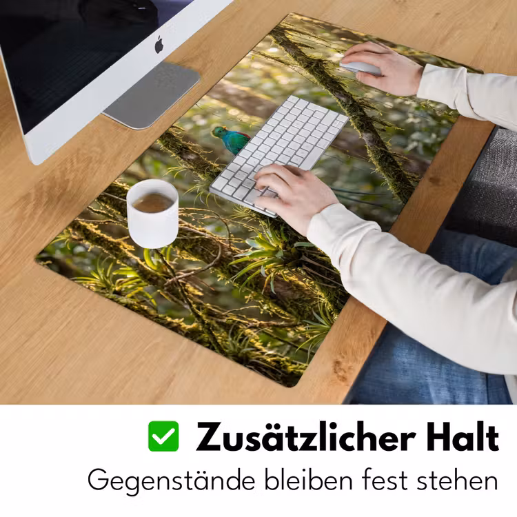 Quetzal - Jungle - Natuur - Groen Muismat XXL klein -ysfeer3_duits