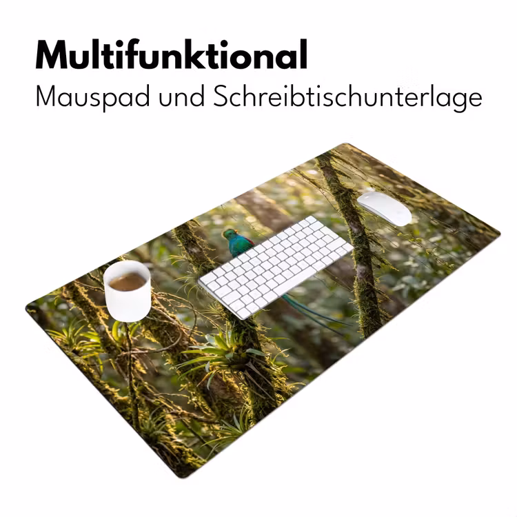 Quetzal - Jungle - Natuur - Groen Muismat XXL klein -ysfeer4_duits